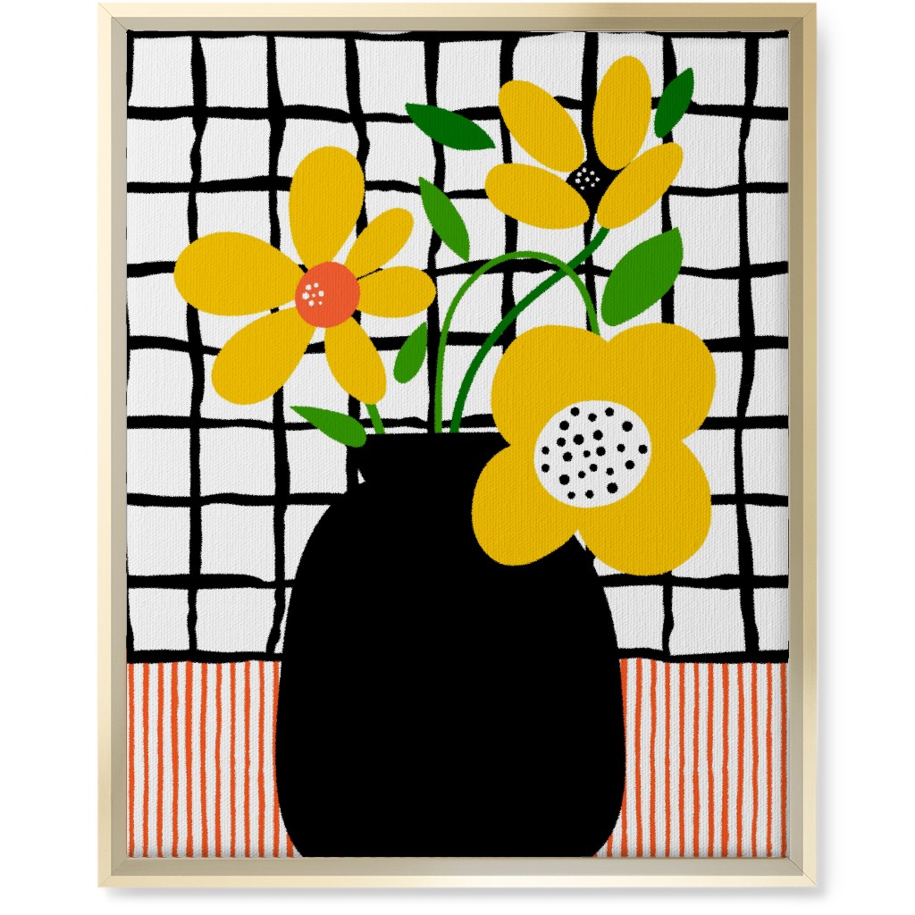 Happy Florals - Multi Wall Art, Gold, Single piece, Canvas, 16x20, Multicolor