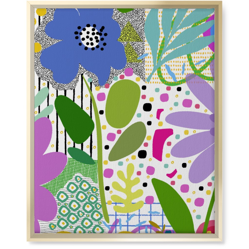 Fiesta Floral - Multi Wall Art, Gold, Single piece, Canvas, 16x20, Multicolor