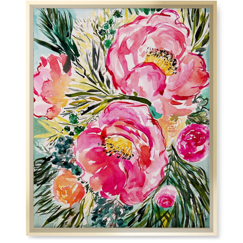 Pink And Gold Canvas Wall Art