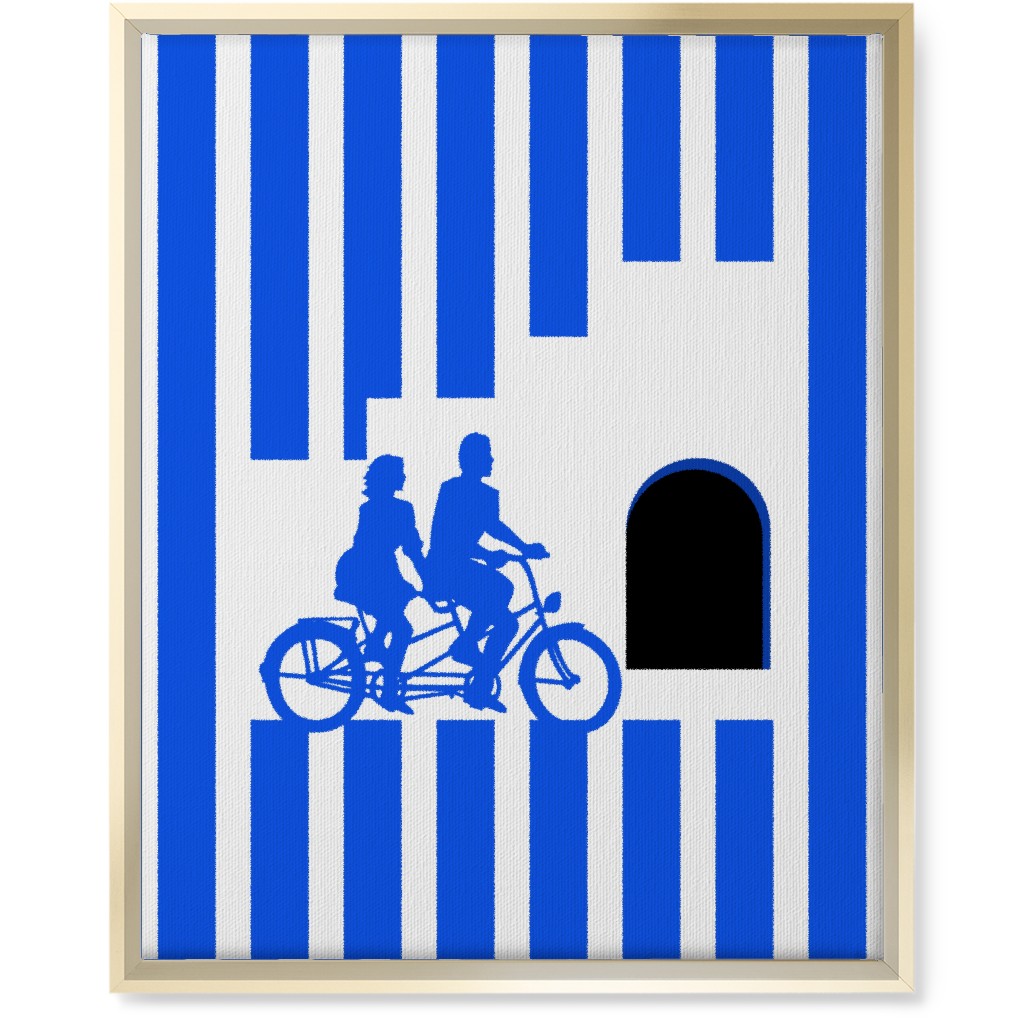 Riders Minimal Artwork - Blue Wall Art, Gold, Single piece, Canvas, 16x20, Blue, True Blue