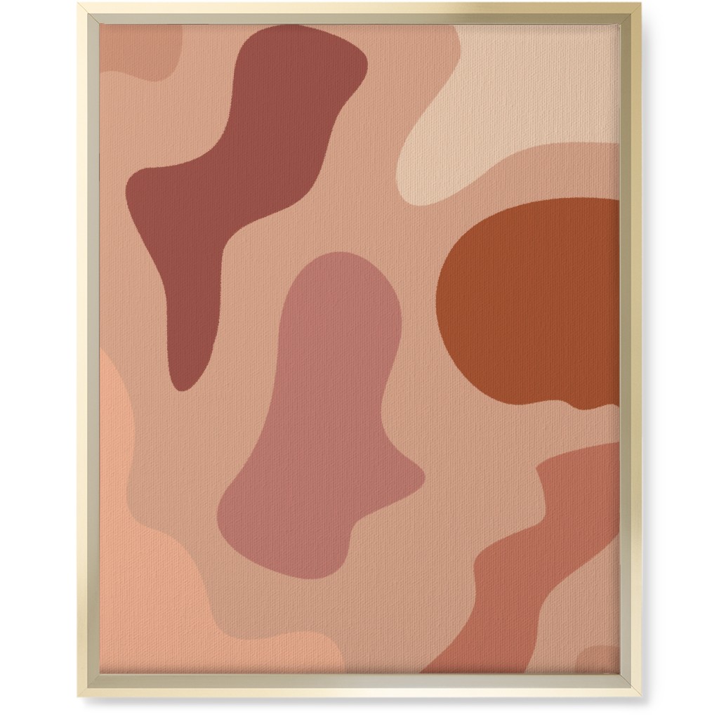 Modern Abstract Canyon - Warm Wall Art, Gold, Single piece, Canvas, 16x20, Pink, Bright Pink