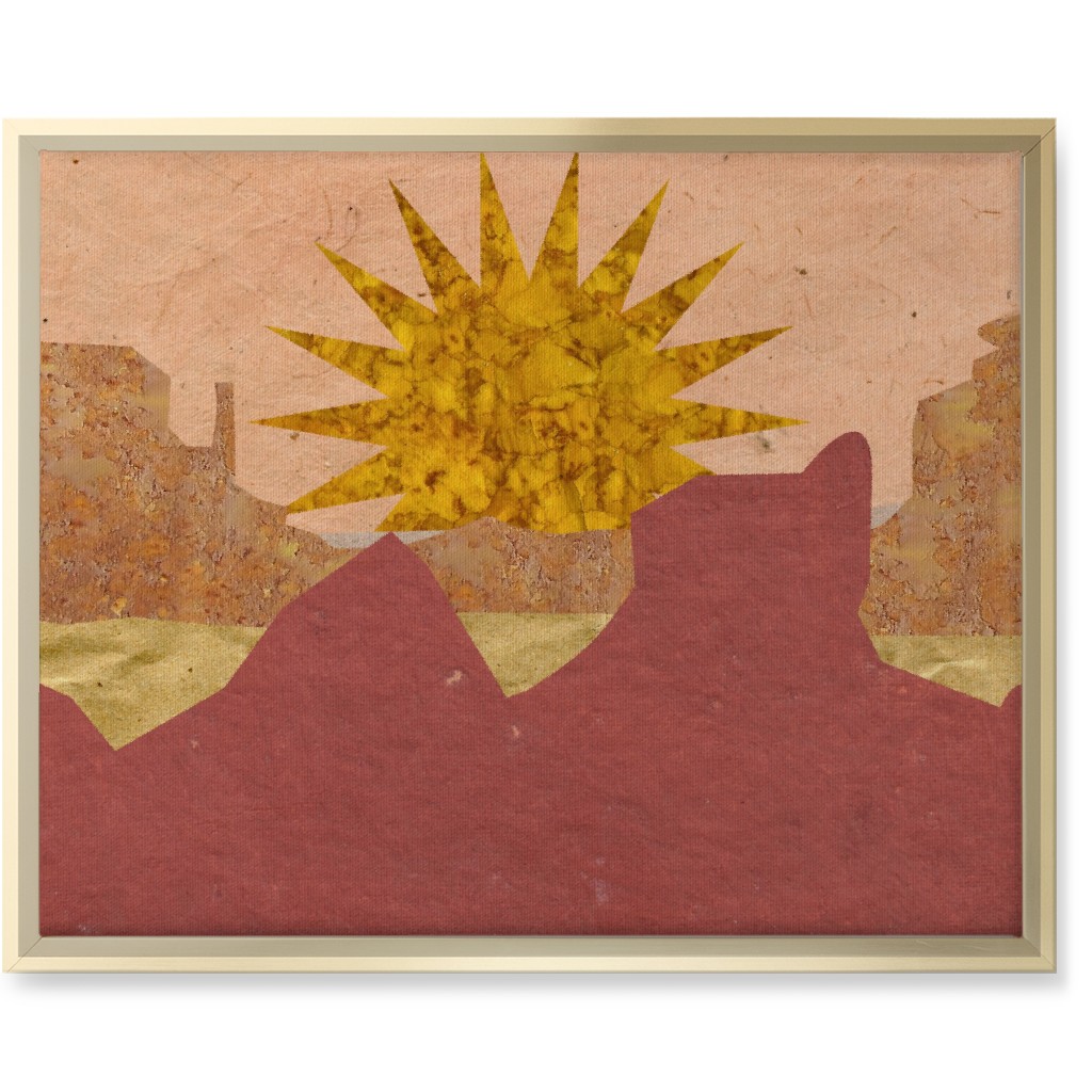 Textured Canyon Sunset - Warm Wall Art, Gold, Single piece, Canvas, 16x20, Orange