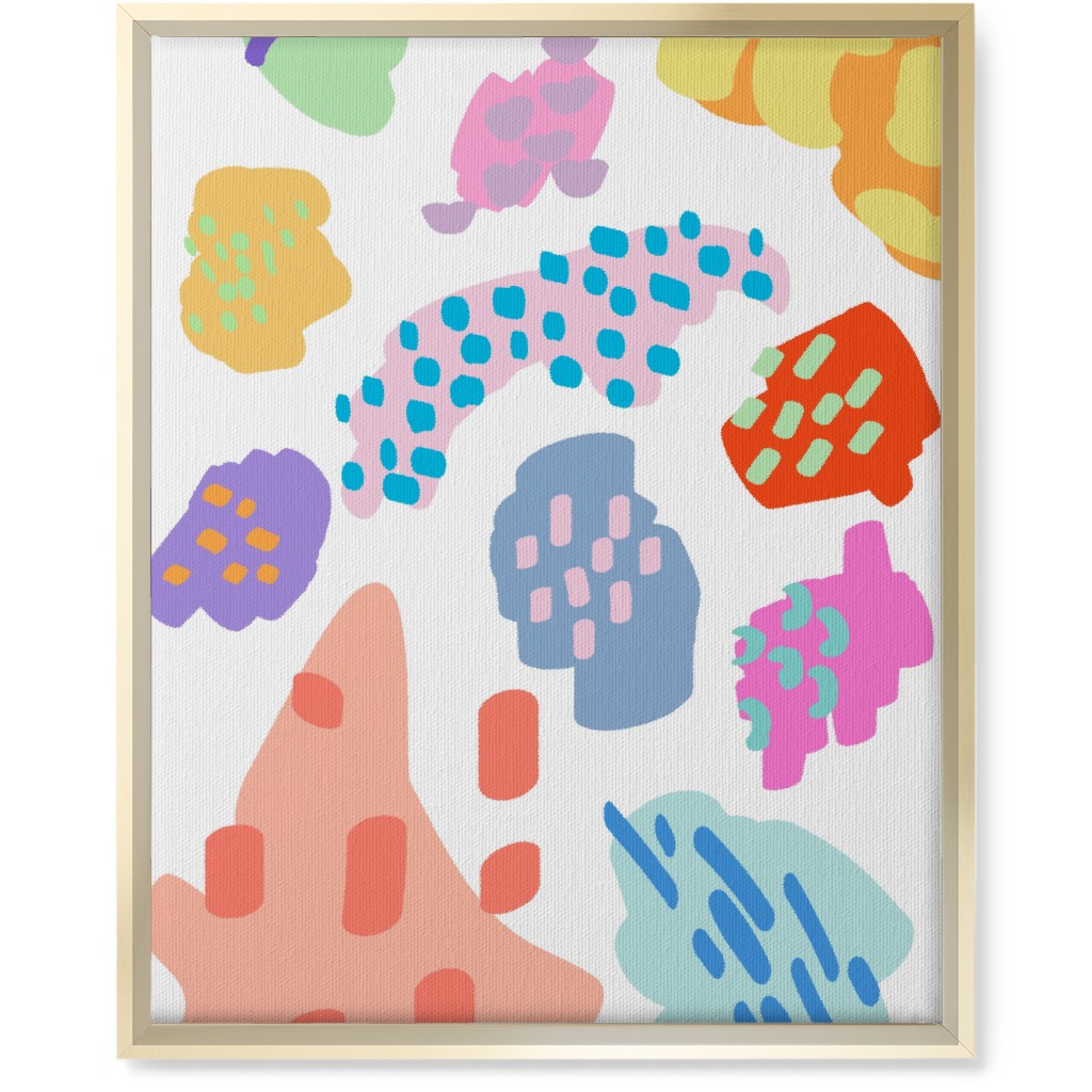 Painterly Abstract Blobs - Pastel Wall Art, Gold, Single piece, Canvas, 16x20, Multicolor