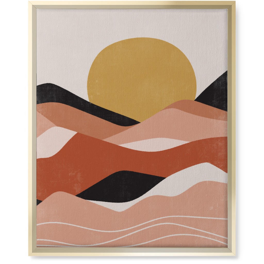 Earthen Hills - Terracotta Wall Art, Gold, Single piece, Canvas, 16x20, Pink, Bright Pink