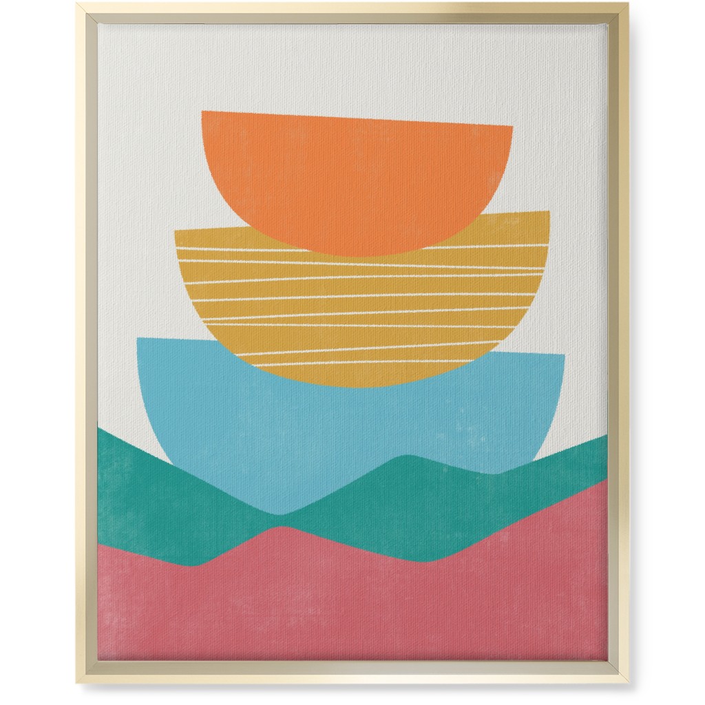 Flourish Abstract - Multi Wall Art, Gold, Single piece, Canvas, 16x20, Multicolor