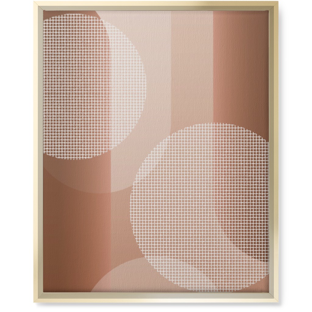 Geometric Arches and Circles - Neutral Wall Art, Gold, Single piece, Canvas, 16x20, Pink, Bright Pink