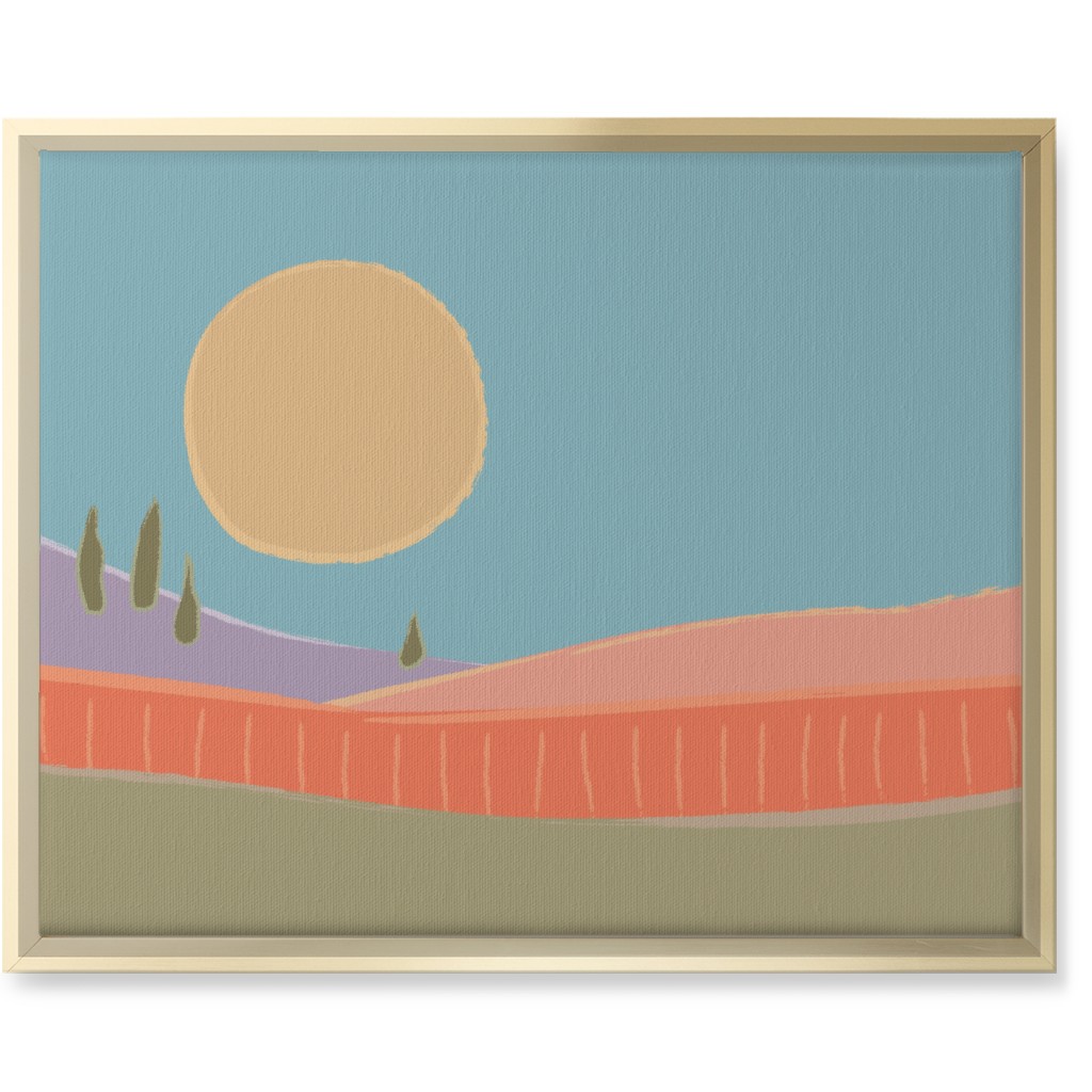 Simple Landscape Wall Art, Gold, Single piece, Canvas, 16x20, Multicolor, Oasis