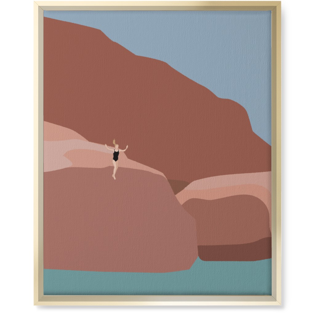 Jump! - Multi Wall Art, Gold, Single piece, Canvas, 16x20, Pink, Bright Pink