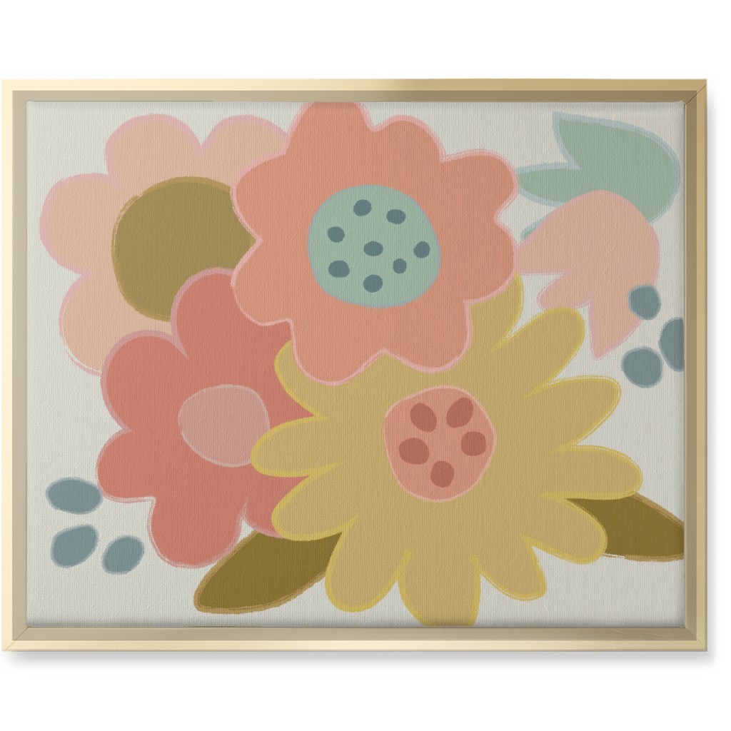 Bold Flowers - Bright Wall Art, Gold, Single piece, Canvas, 16x20, Multicolor