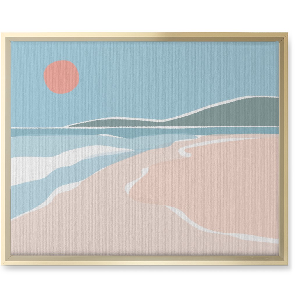 Beach Night Wall Art, Gold, Single piece, Canvas, 16x20, Blue, Oasis