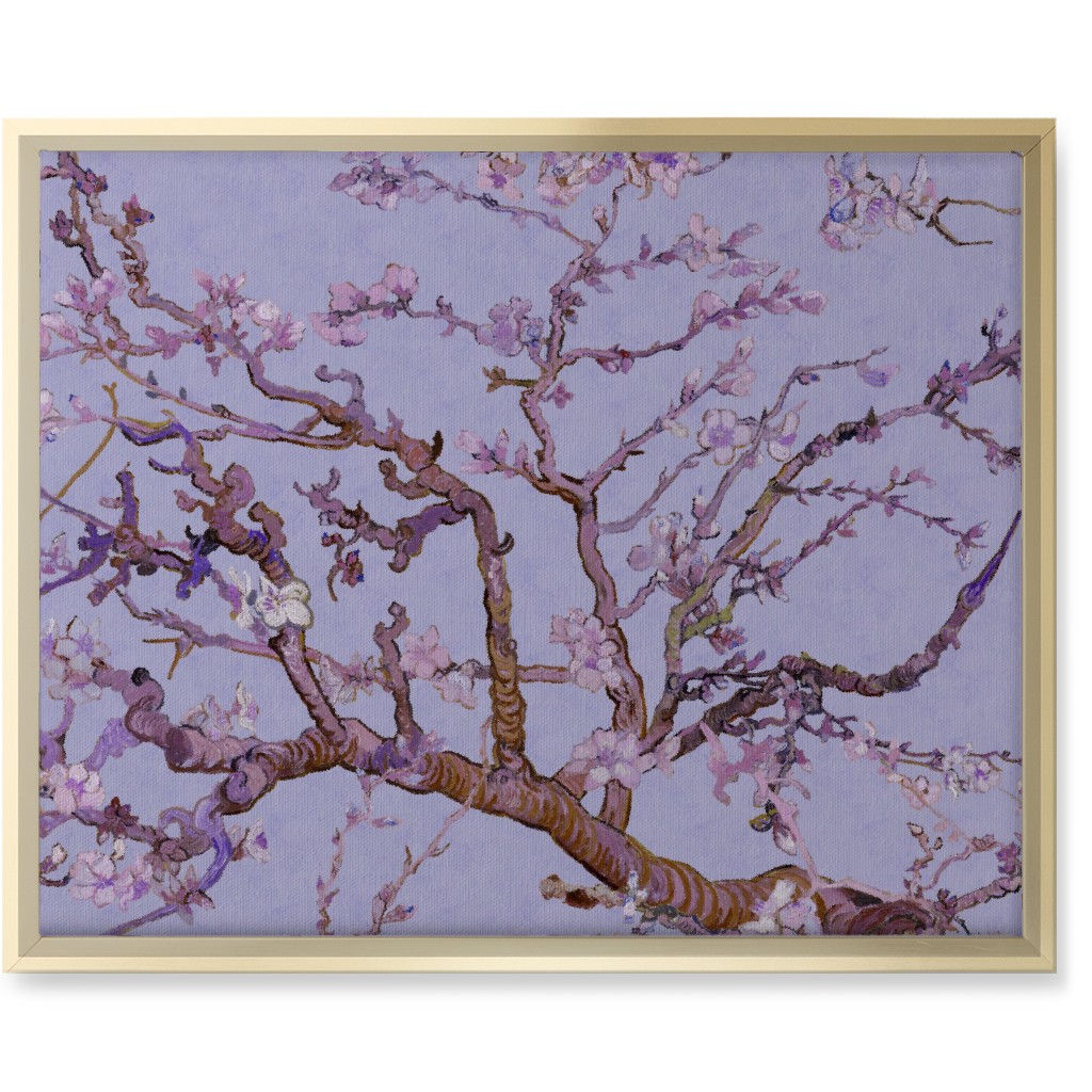 Almond Blossom - Purple Wall Art, Gold, Single piece, Canvas, 16x20, Purple