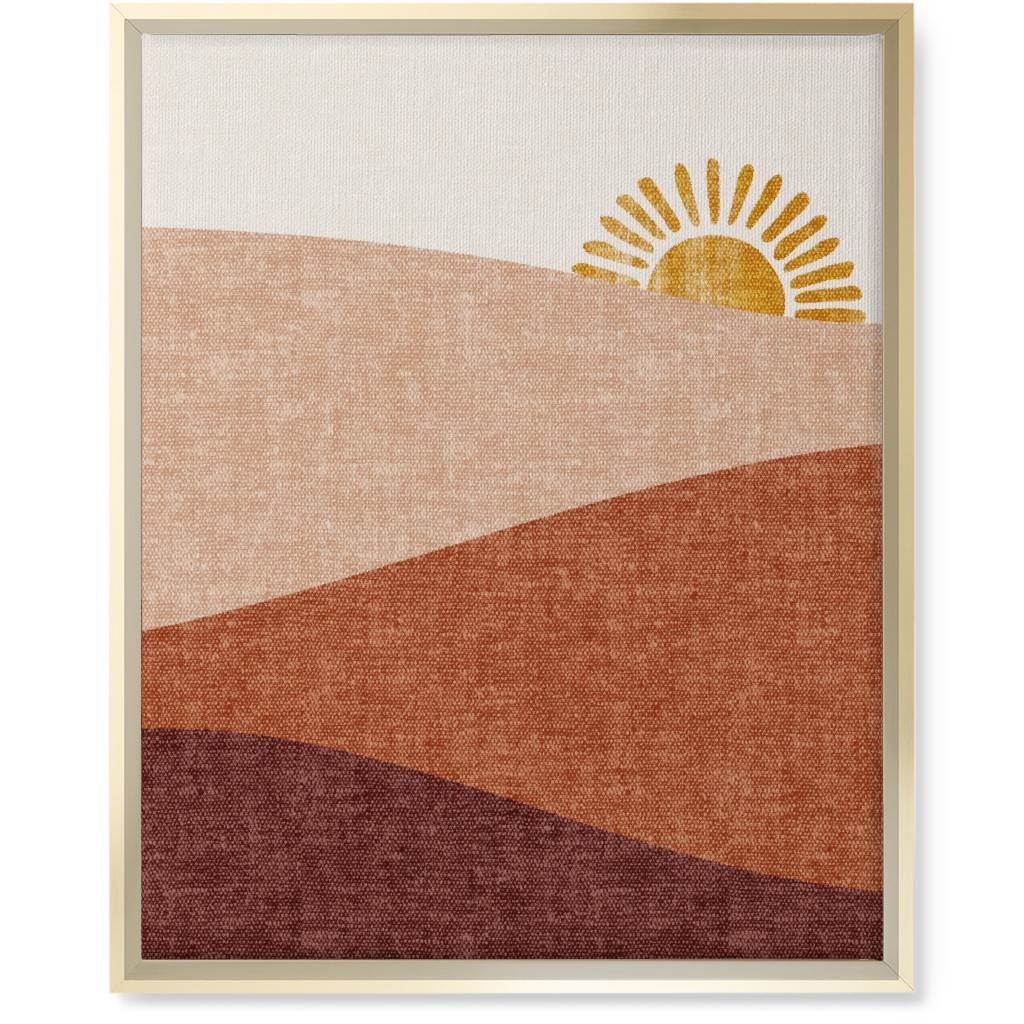 Sunrise Wall Art, Gold, Single piece, Canvas, 16x20, Pink, Alpaca