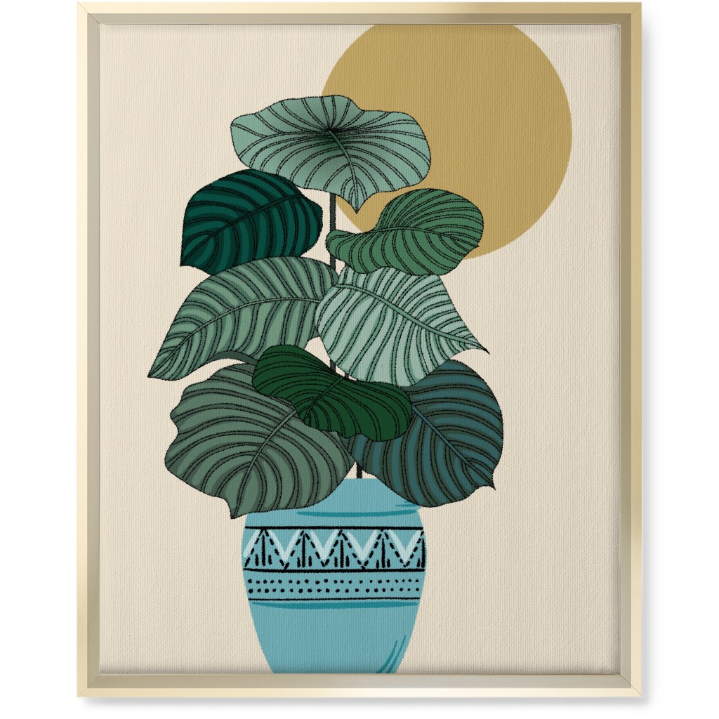 Calla - Green and Beige Wall Art, Gold, Single piece, Canvas, 16x20, Green