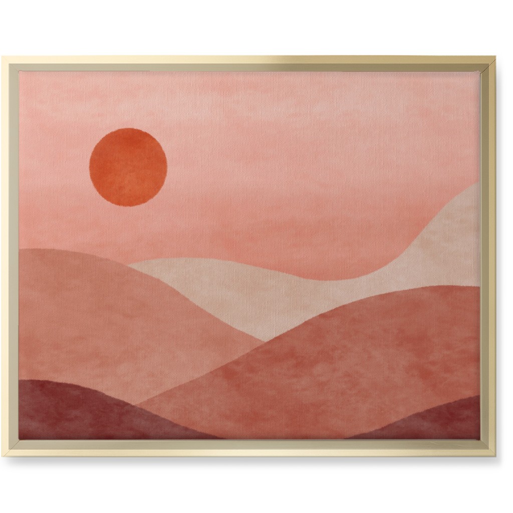 a Desert Sunset - Neutral Wall Art, Gold, Single piece, Canvas, 16x20, Pink