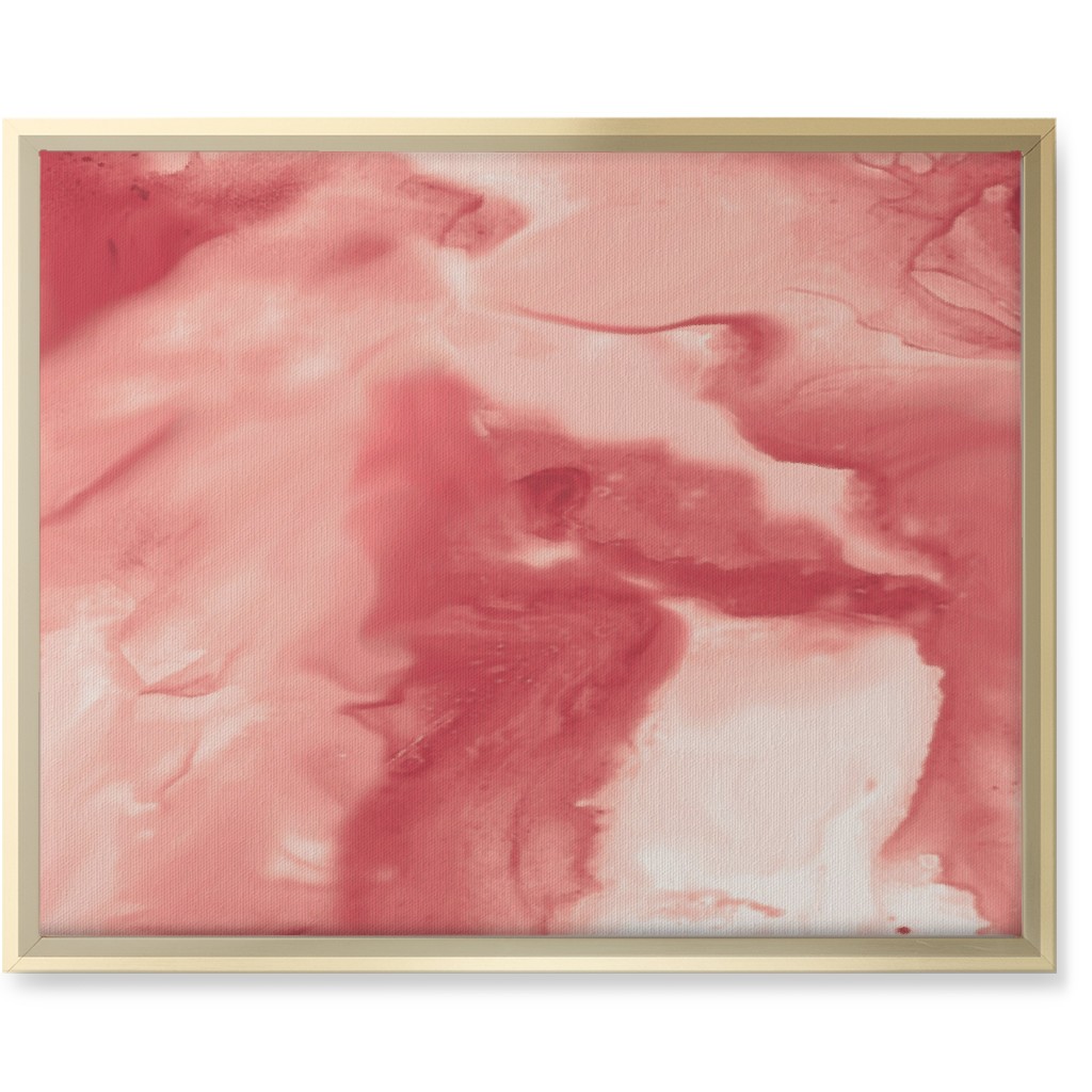 Abstract Watercolor Marble Wall Art, Gold, Single piece, Canvas, 16x20, Pink