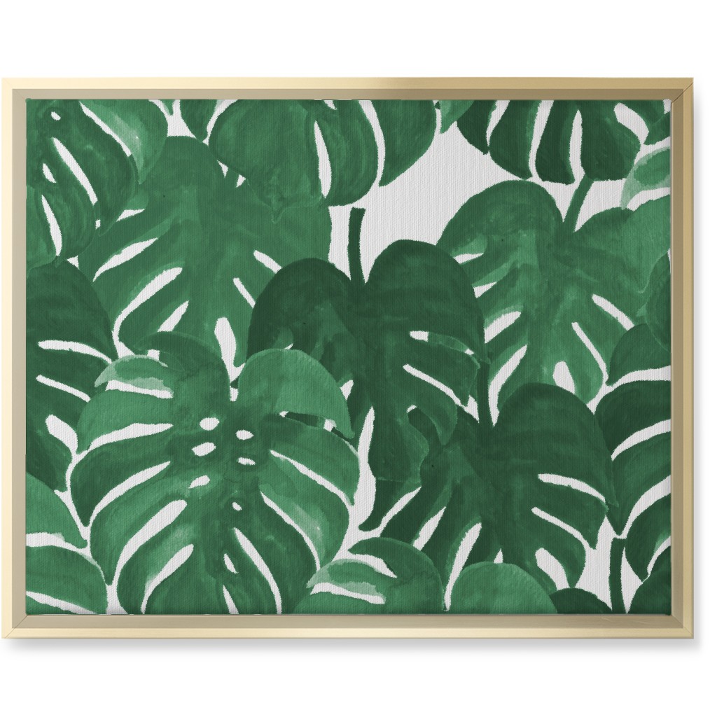 Tropical Palms - Green Wall Art, Gold, Single piece, Canvas, 16x20, Green, Classic Green