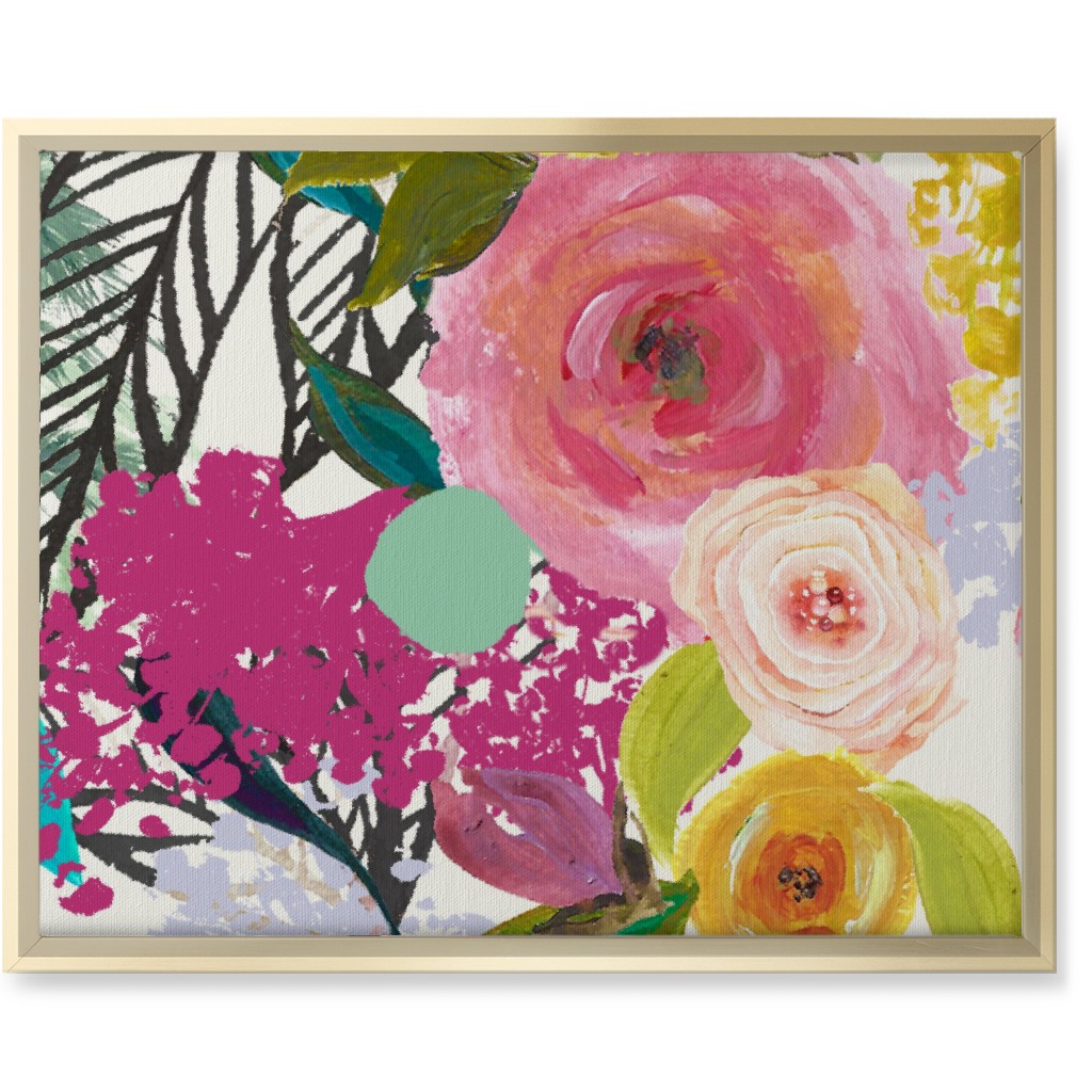 Autumn Blooms - Bright Wall Art, Gold, Single piece, Canvas, 16x20, Multicolor