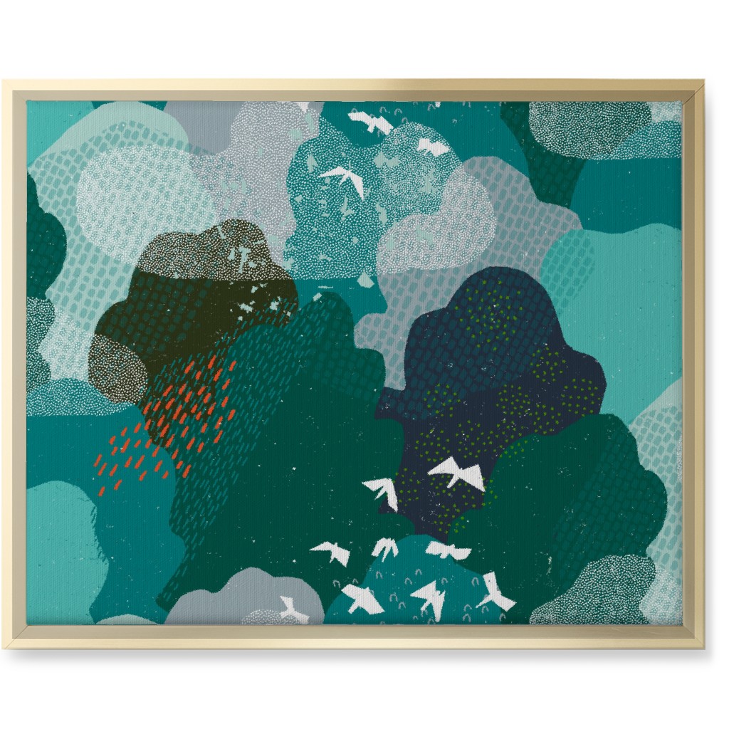 Forest Bird's Eye View - Green Wall Art, Gold, Single piece, Canvas, 16x20, Green