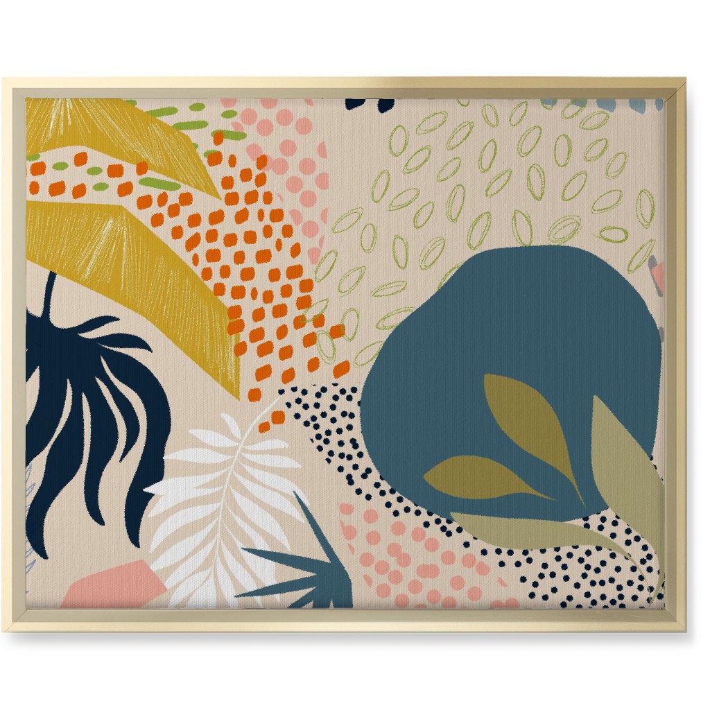 Tropical Foliage - Multi Wall Art, Gold, Single piece, Canvas, 16x20, Multicolor