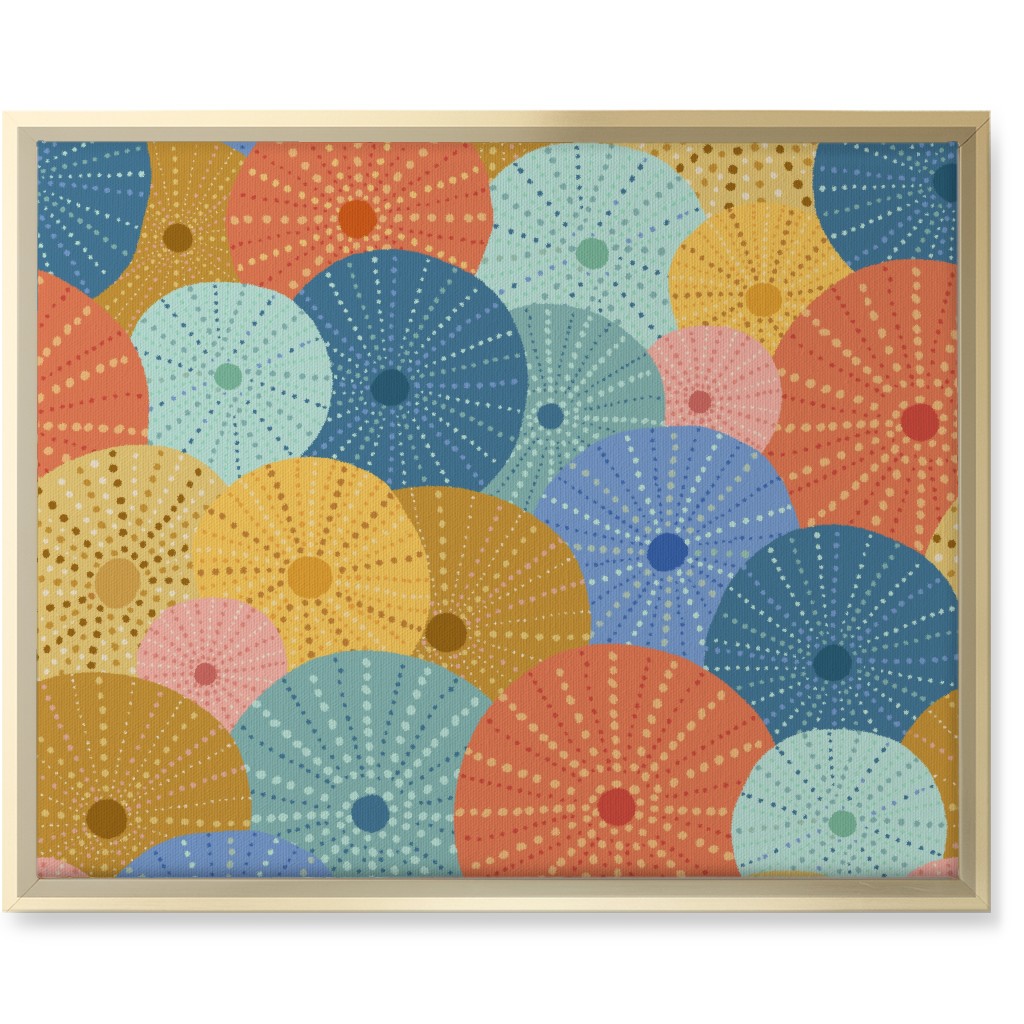 Colorful Sea Urchins Wall Art, Gold, Single piece, Canvas, 16x20, Multicolor