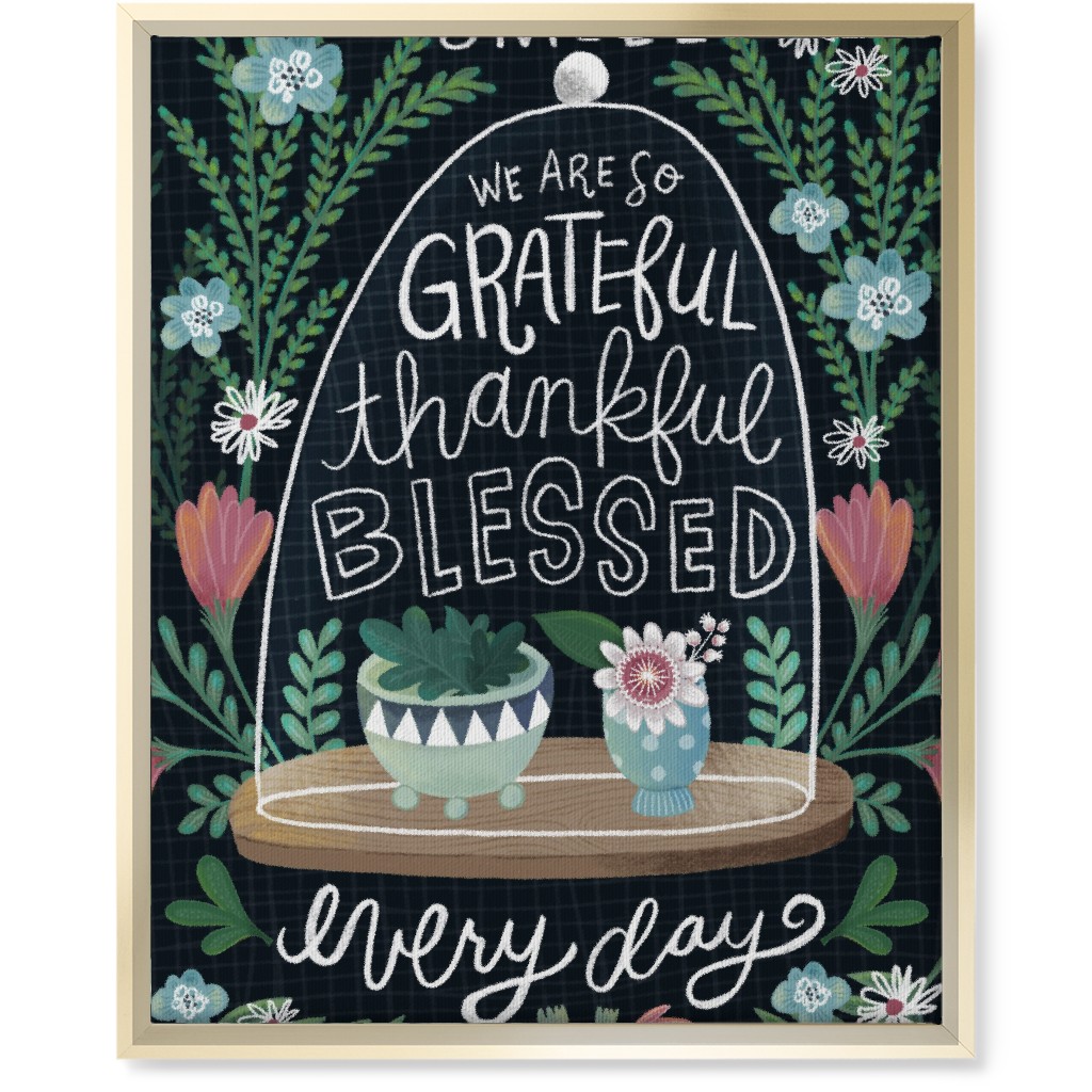 Grateful Every Day - Multi Wall Art, Gold, Single piece, Canvas, 16x20, Multicolor