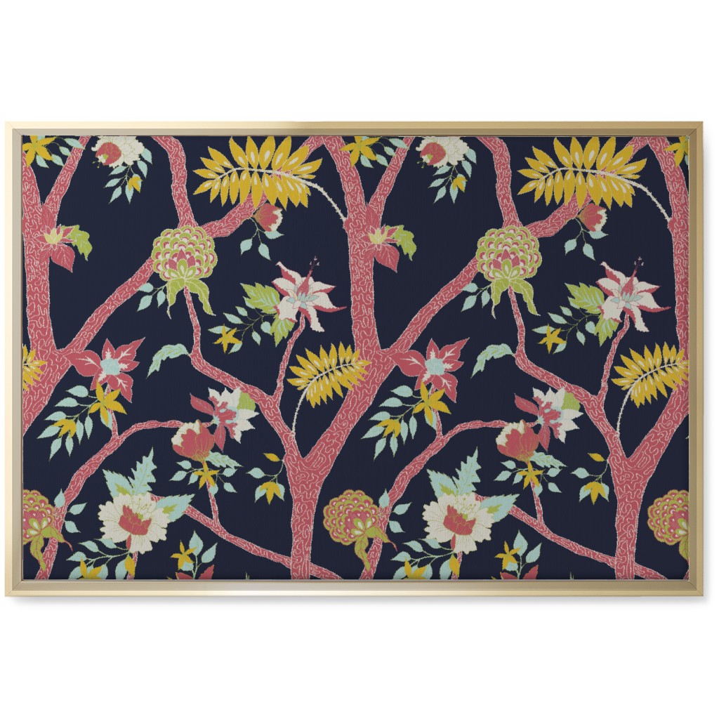 Peony Branches - Multi Wall Art, Gold, Single piece, Canvas, 20x30, Multicolor