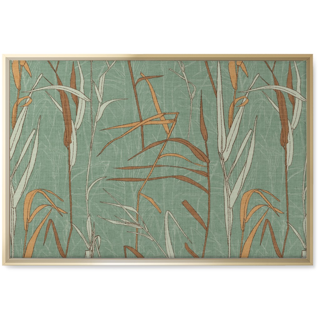 Late Summer Grasses Wall Art, Gold, Single piece, Canvas, 20x30, Green, Classic Green