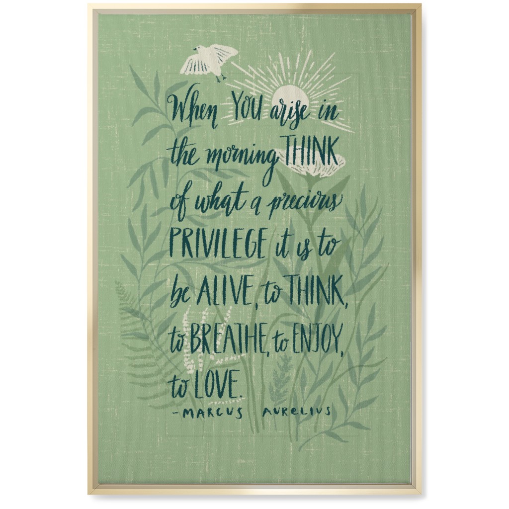 Precious Morning Wall Art, Gold, Single piece, Canvas, 20x30, Green