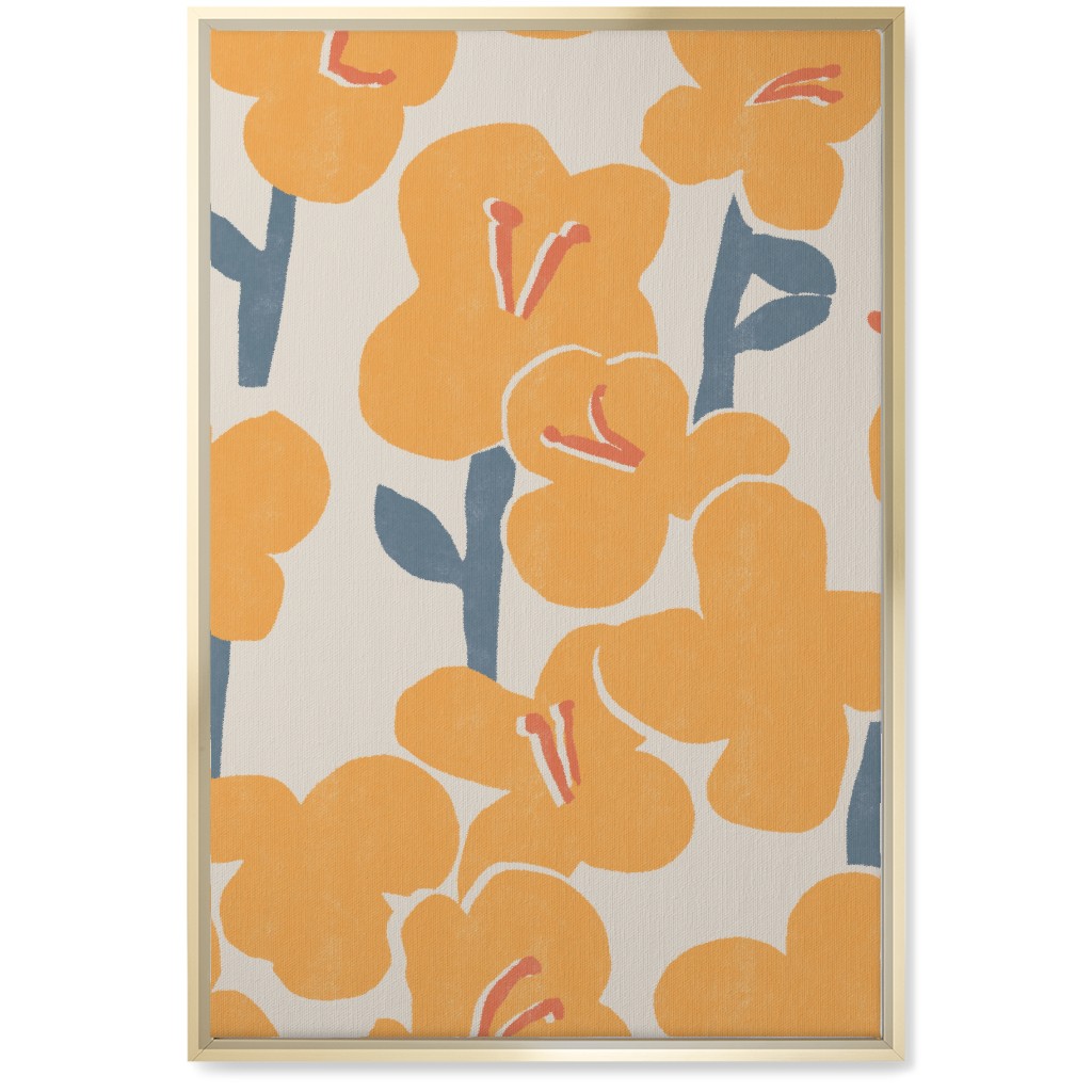 Field of Mod Flowers - Yellow Wall Art, Gold, Single piece, Canvas, 20x30, Yellow