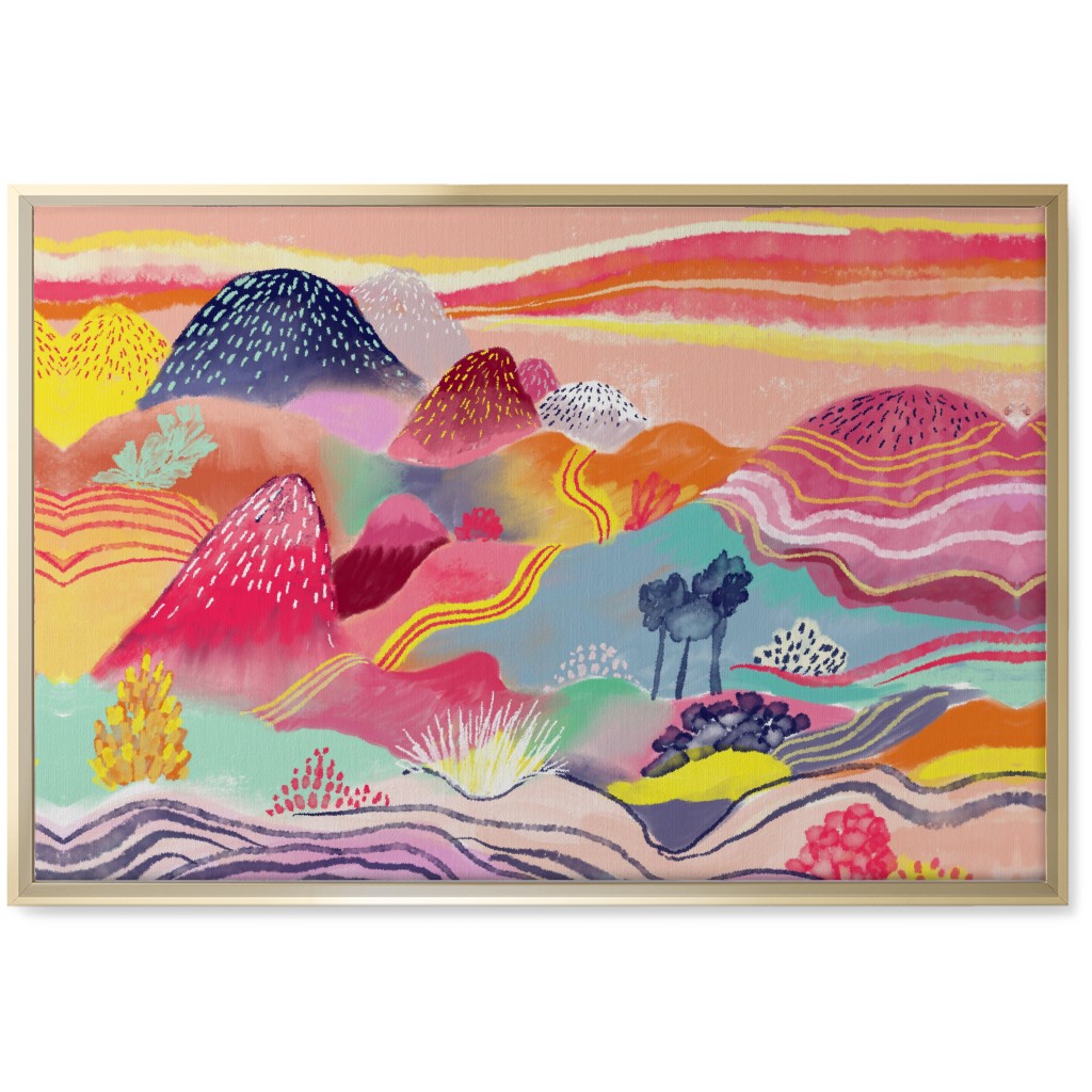 Dreamy Hills - Vibrant Wall Art, Gold, Single piece, Canvas, 20x30, Multicolor