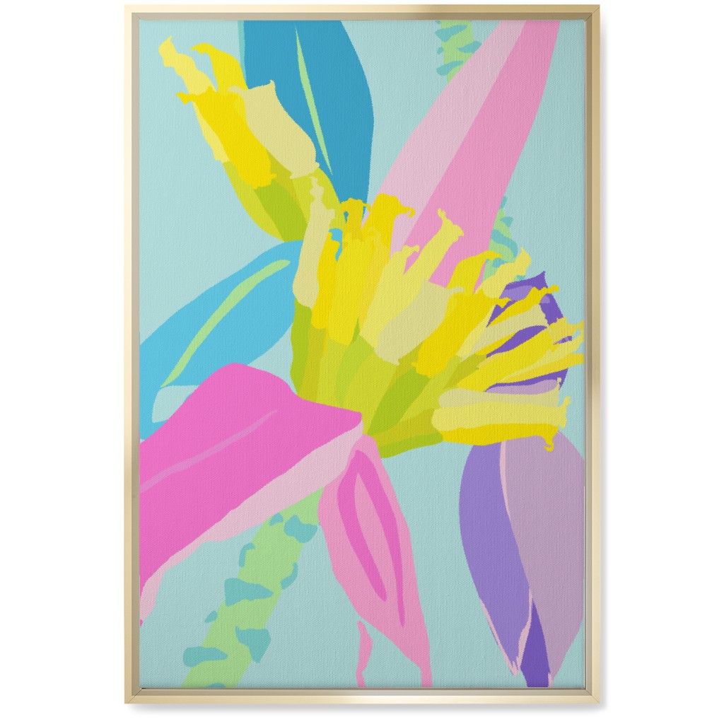 Bold Tropical Banana Plants - Multi Wall Art, Gold, Single piece, Canvas, 20x30, Multicolor