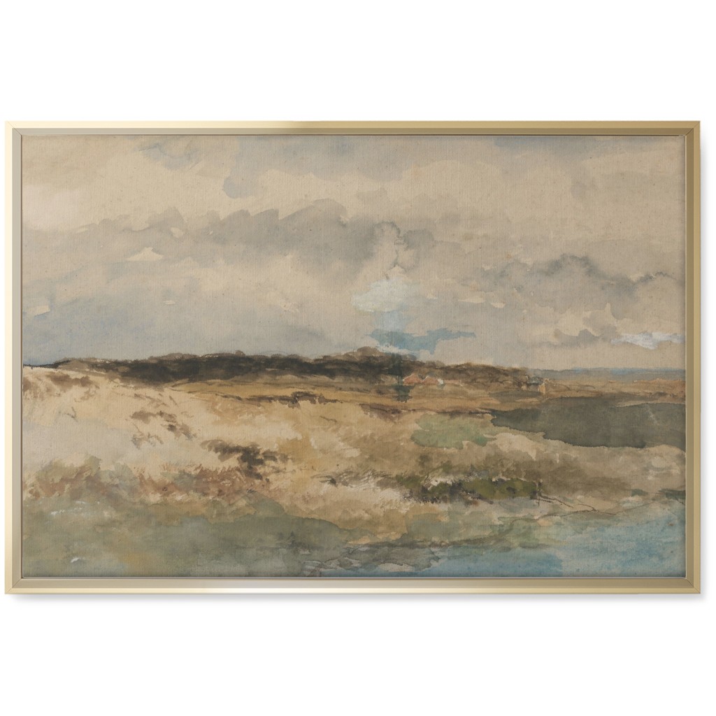 Antiqued Dunes Wall Art, Gold, Single piece, Canvas, 20x30, Blue, True Blue