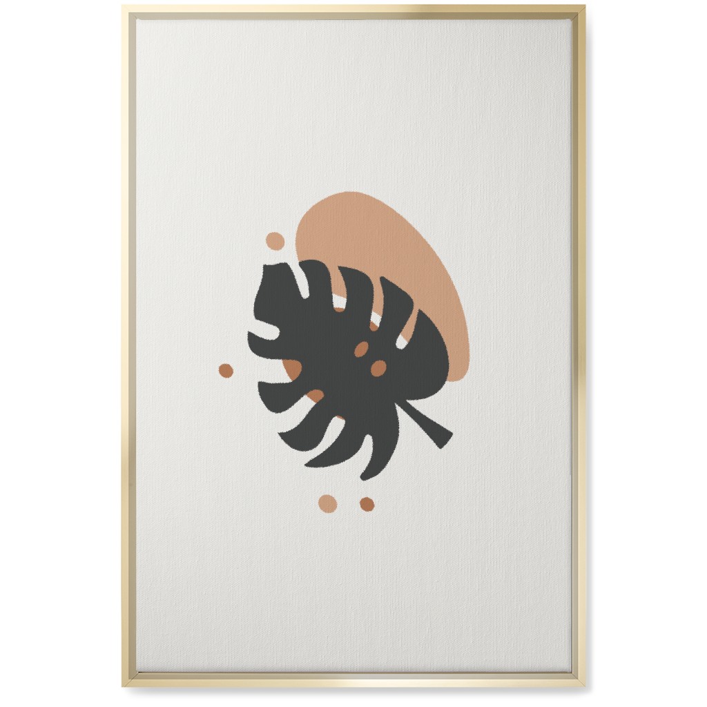 Shapes and Fern Leaf Iii Wall Art, Gold, Single piece, Canvas, 20x30, Multicolor