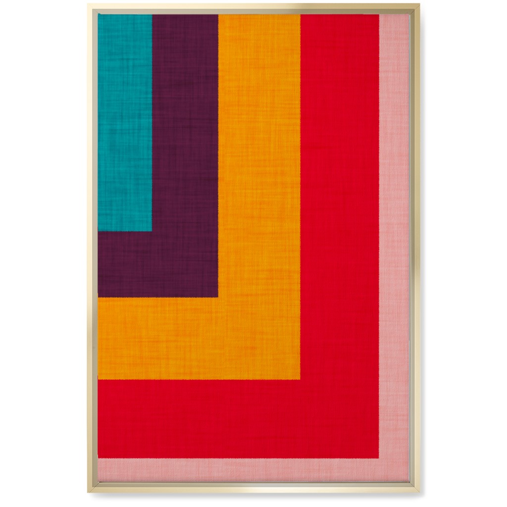 Abstract Mod Cube Wall Art, Gold, Single piece, Canvas, 20x30, Multicolor, Tidal Wave