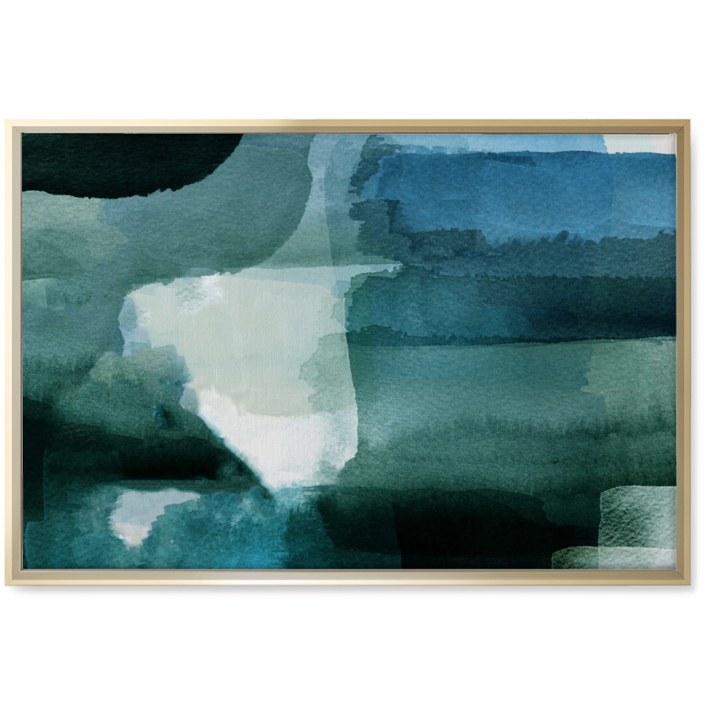 Abyss - Green and Blue Wall Art, Gold, Single piece, Canvas, 20x30, Green, Classic Green