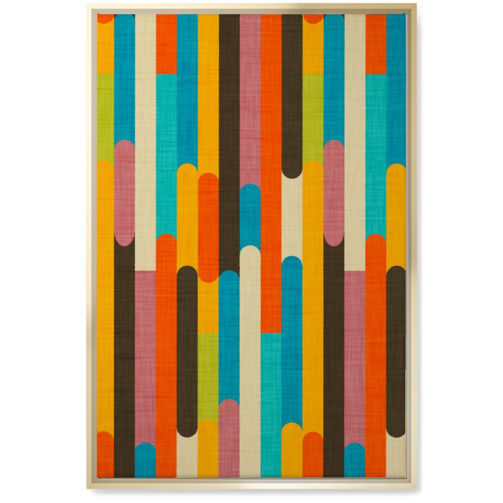 Retro Color Block Popsicle - Multi Wall Art, Gold, Single piece, Canvas, 20x30, Multicolor