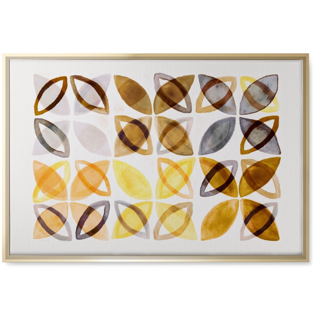 Washed Watercolor Shapes Wall Art, Gold, Single piece, Canvas, 20x30, Yellow