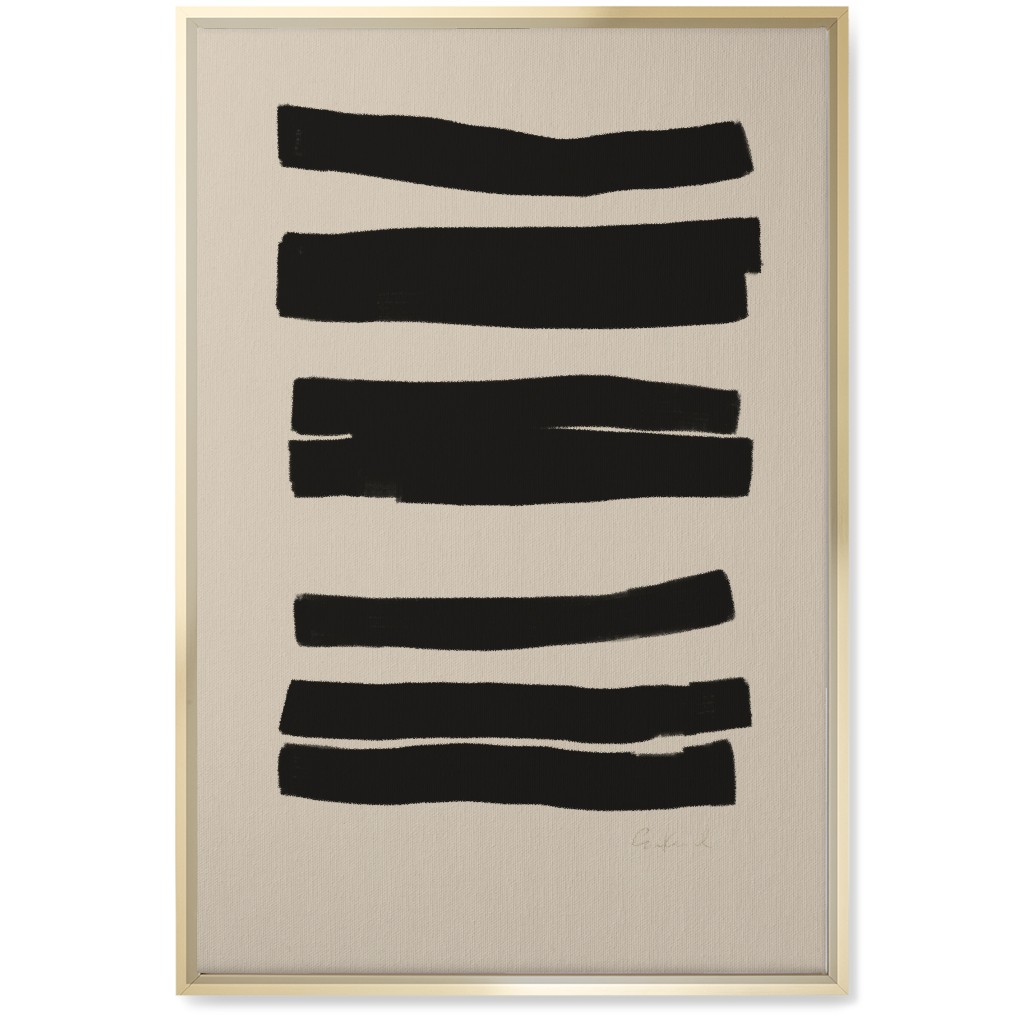 Abstract Bold Stripes I Wall Art, Gold, Single piece, Canvas, 20x30, Black, Wheat