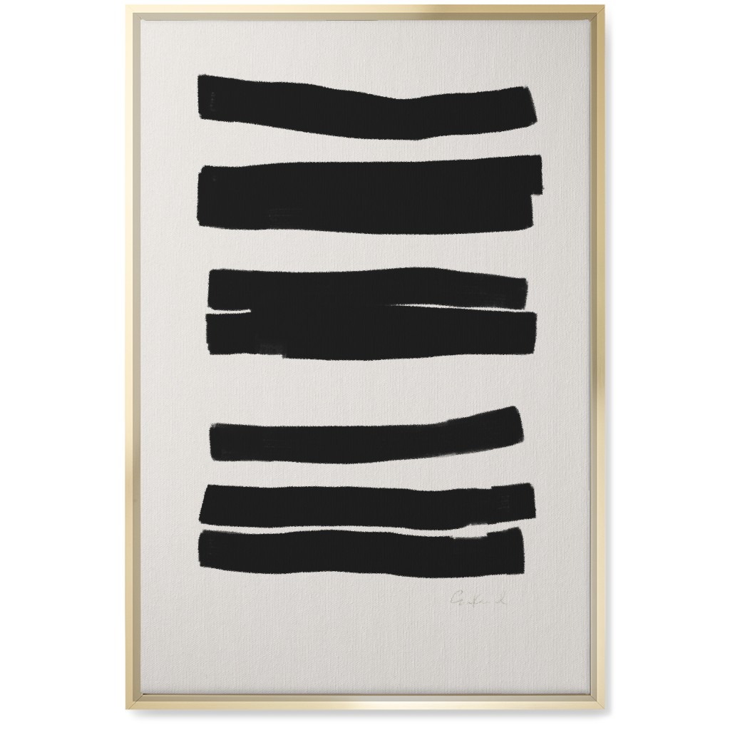 Abstract Bold Stripes I Wall Art, Gold, Single piece, Canvas, 20x30, Black