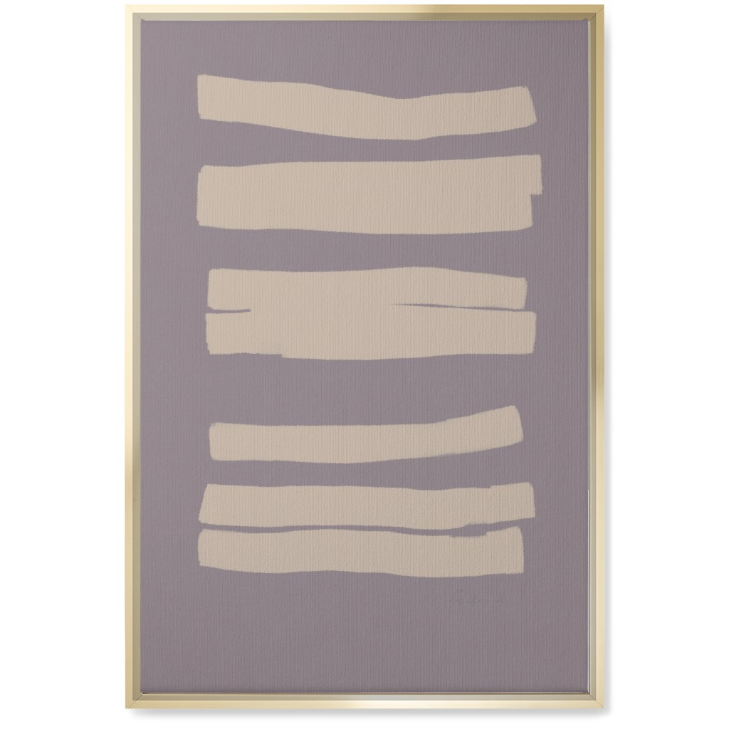 Bold Stripes Abstract Ii Wall Art, Gold, Single piece, Canvas, 20x30, Purple