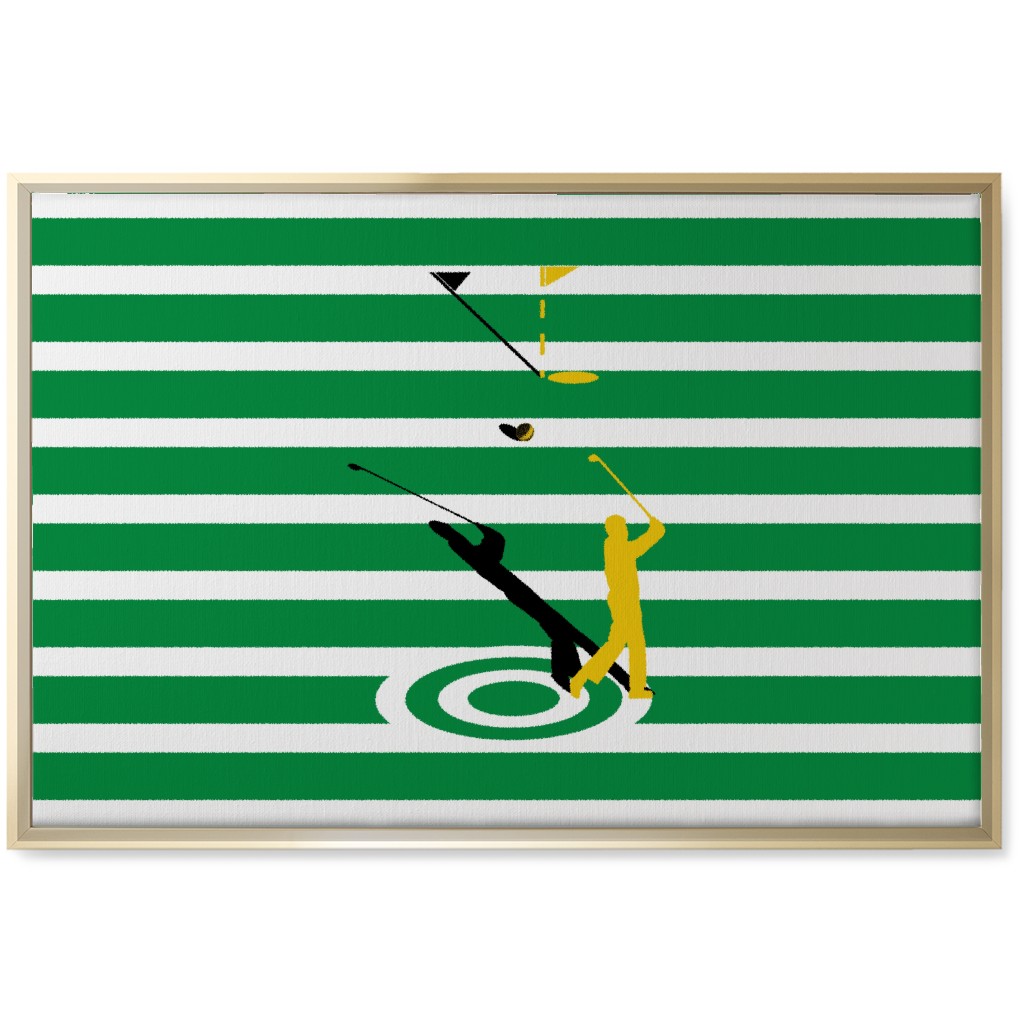 Golf Golden Shot - Green Wall Art, Gold, Single piece, Canvas, 20x30, Green