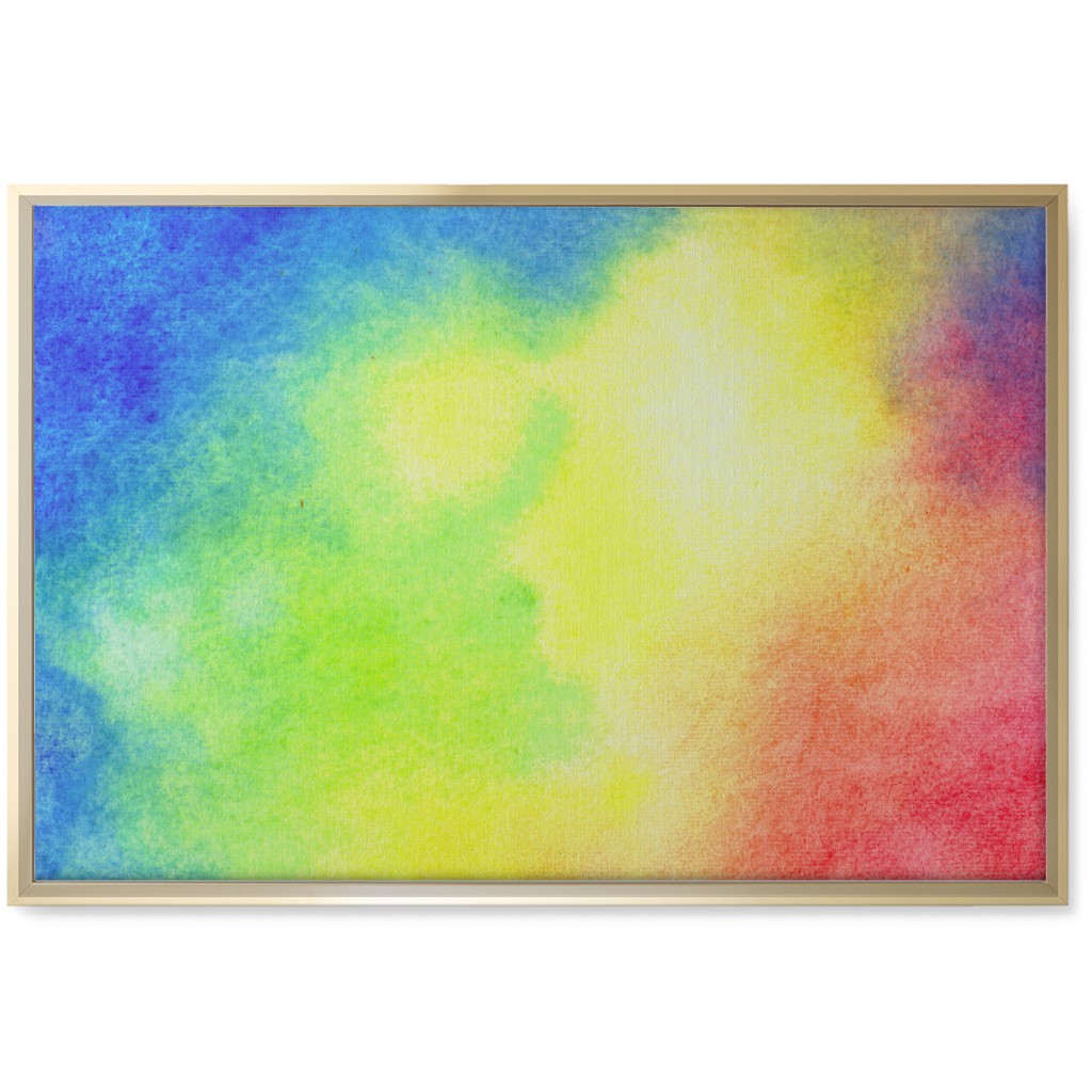 Rainbow Watercolor Clouds - Multi Wall Art, Gold, Single piece, Canvas, 20x30, Multicolor