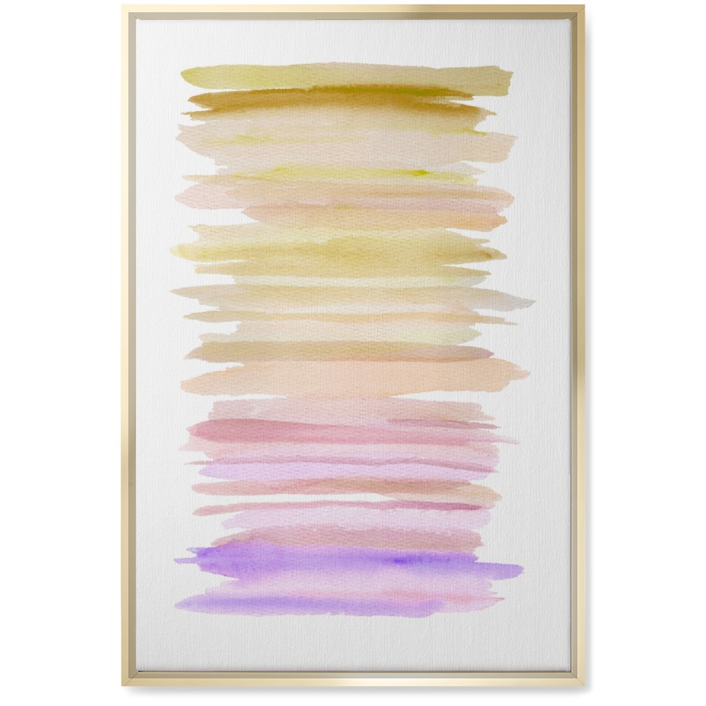 Watercolor Ocean Seashore Wall Art, Gold, Single piece, Canvas, 20x30, Purple, Wheat