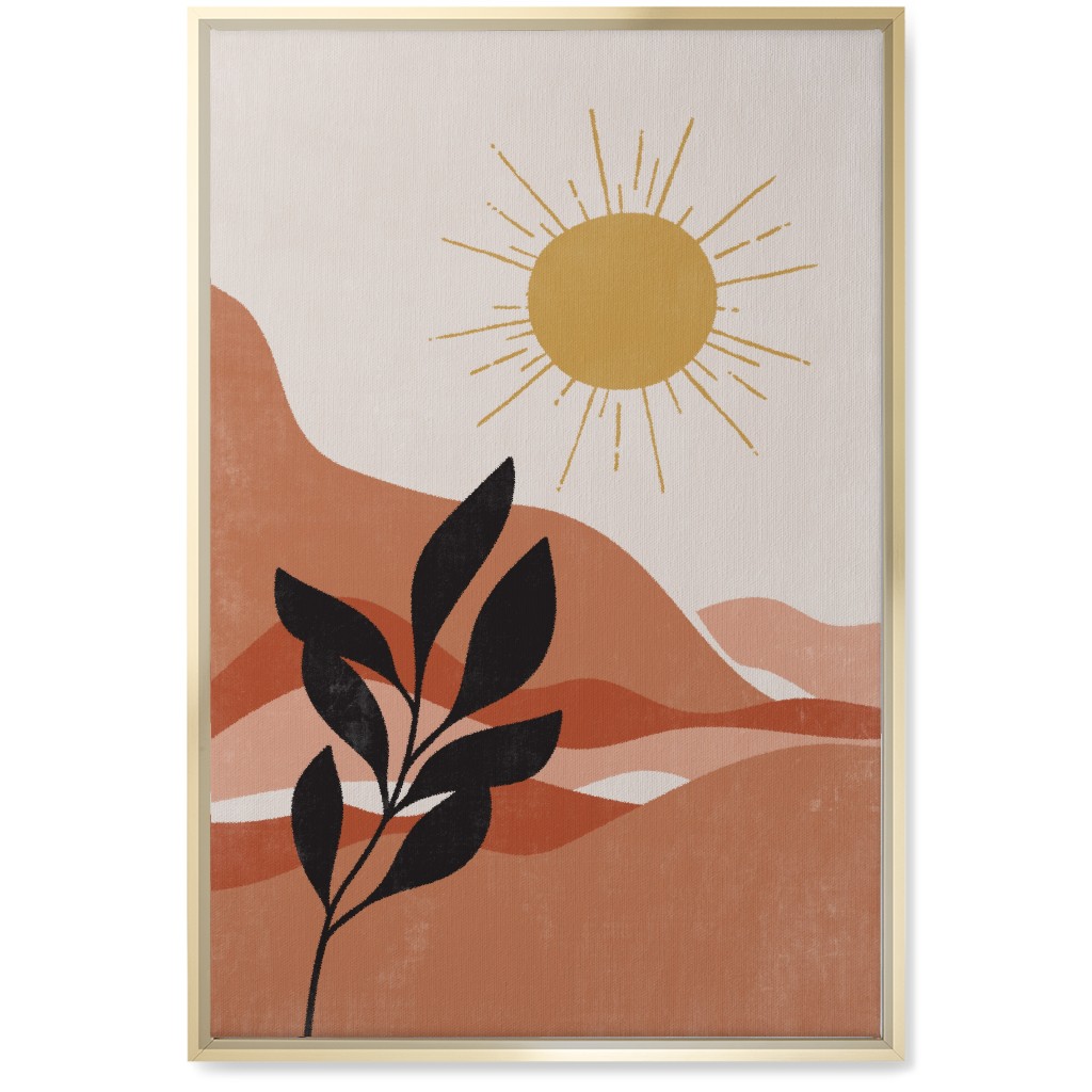 Earthen Landscape - Terracotta Wall Art, Gold, Single piece, Canvas, 20x30, Pink