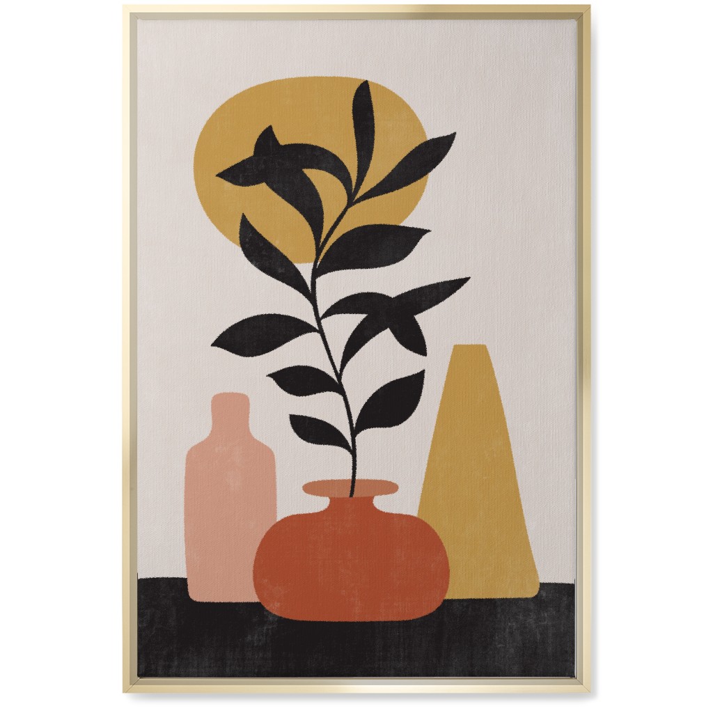 Earthen Mantel - Terracotta Wall Art, Gold, Single piece, Canvas, 20x30, Orange, Orange