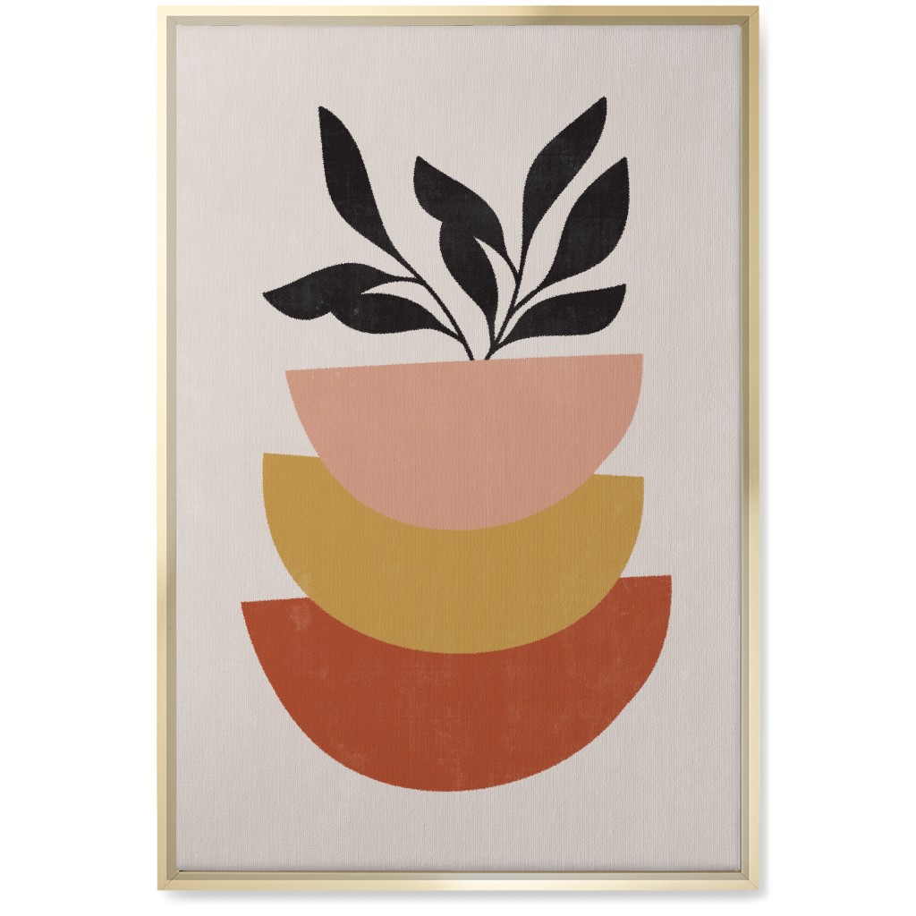 Earthen Plants - Terracotta Wall Art, Gold, Single piece, Canvas, 20x30, Orange