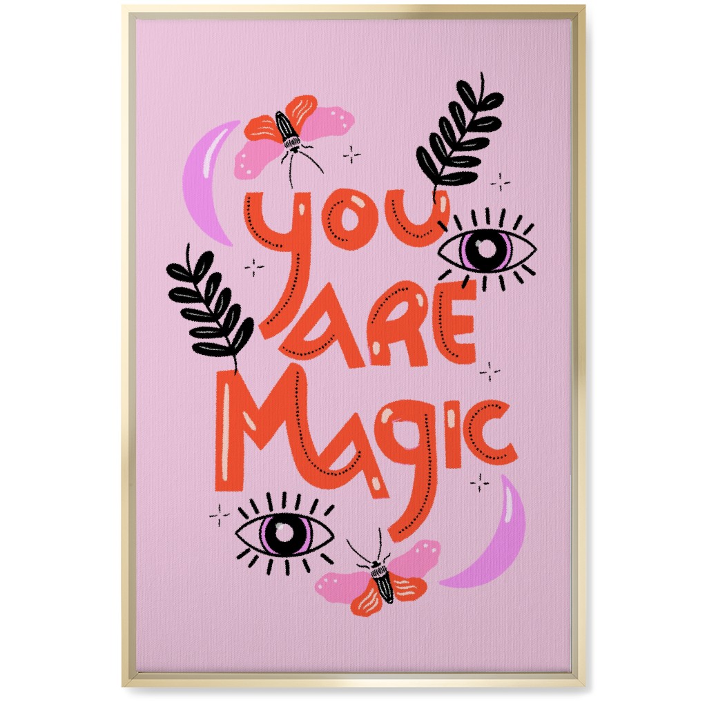 You Are Magin - Red and Pink Wall Art, Gold, Single piece, Canvas, 20x30, Pink