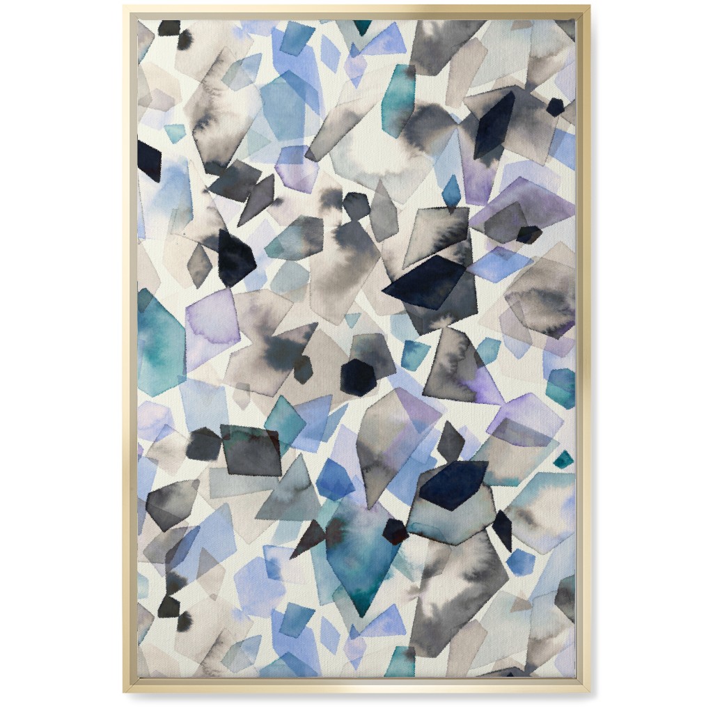 Crystals and Gems Wall Art, Gold, Single piece, Canvas, 20x30, Blue
