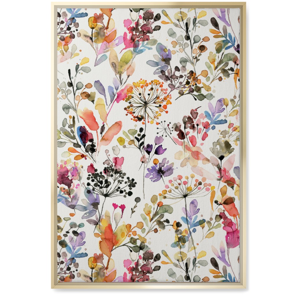 Wild Grasses - Multi Wall Art, Gold, Single piece, Canvas, 20x30, Multicolor