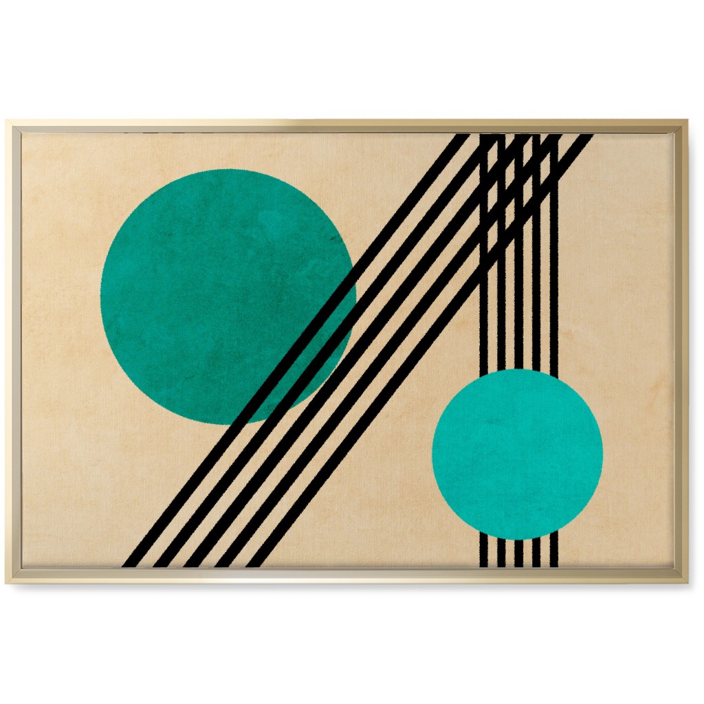 Orbs Abstract Wall Art, Gold, Single piece, Canvas, 20x30, Green, Majorca
